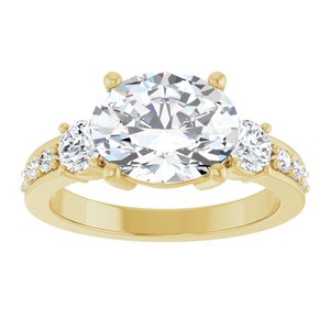 18K Yellow Gold 10x8 mm Oval Ring Mounting – image 5