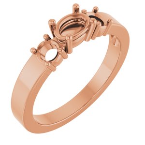 10K Rose Gold 6x4 mm Oval Ring Mounting – image 2