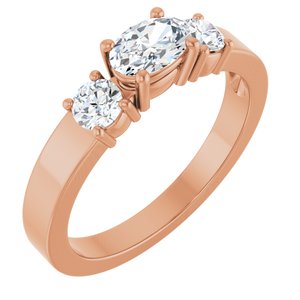 10K Rose Gold 6x4 mm Oval Ring Mounting