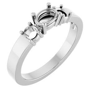Sterling Silver 6x4 mm Oval Ring Mounting – image 2