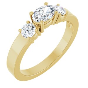 18K Yellow Gold 6x4 mm Oval Ring Mounting