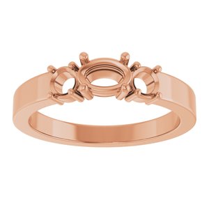 10K Rose Gold 6x4 mm Oval Ring Mounting – image 6