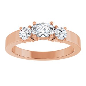 10K Rose Gold 6x4 mm Oval Ring Mounting – image 5