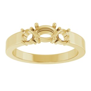 14K Yellow Gold 6x4 mm Oval Ring Mounting – image 6
