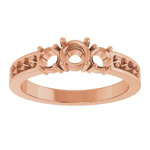 18K Rose Gold 4.4 mm Round Ring Mounting – image 6