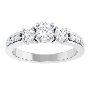 14K White Gold 4.4 mm Round Ring Mounting – image 5