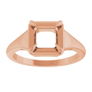 10K Rose Gold 6x6 mm Square Ring Mounting – image 6