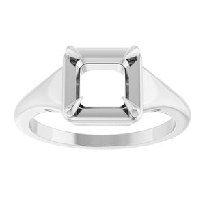 14K X1 White Gold 6x6 mm Square Ring Mounting – image 6