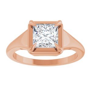 10K Rose Gold 6x6 mm Square Ring Mounting – image 5