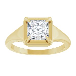 14K Yellow Gold 6x6 mm Square Ring Mounting – image 5