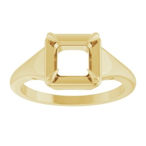 14K Yellow Gold 6x6 mm Square Ring Mounting – image 6