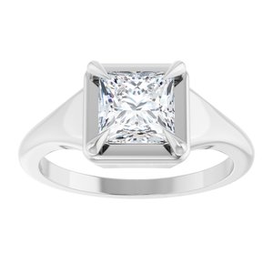 Continuum Sterling Silver 6x6 mm Square Ring Mounting – image 5
