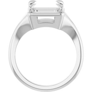 Sterling Silver 8x8 mm Square Ring Mounting – image 4