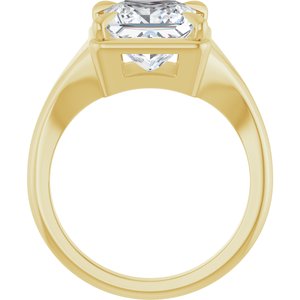 10K Yellow Gold 8x8 mm Square Ring Mounting – image 3