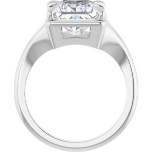 14K White Gold 8x8 mm Square Ring Mounting – image 3
