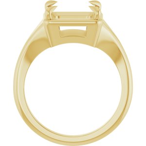 10K Yellow Gold 8x8 mm Square Ring Mounting – image 4