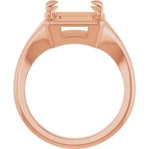 18K Rose Gold 8x8 mm Square Ring Mounting – image 4