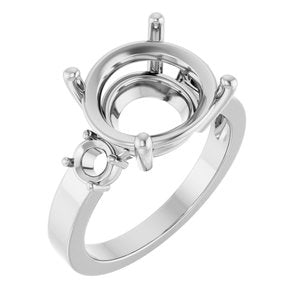 Sterling Silver 13x11 mm Oval Ring Mounting – image 2