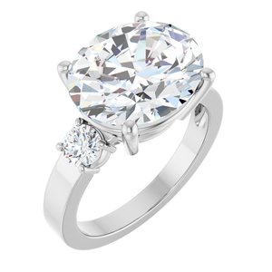Platinum 13x11 mm Oval Ring Mounting