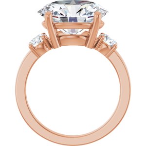 14K Rose Gold 13x11 mm Oval Ring Mounting – image 3