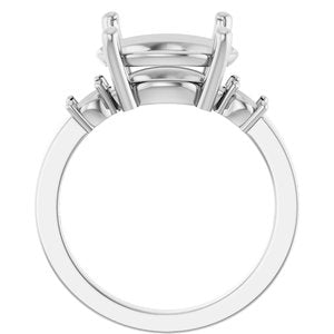 Sterling Silver 13x11 mm Oval Ring Mounting – image 4
