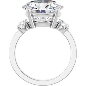 10K White Gold 13x11 mm Oval Ring Mounting – image 3