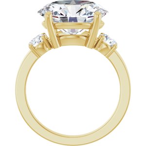 10K Yellow Gold 13x11 mm Oval Ring Mounting – image 3