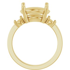 18K Yellow Gold 13x11 mm Oval Ring Mounting – image 4