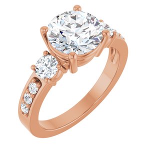 10K Rose Gold 8.2 mm Round Ring Mounting
