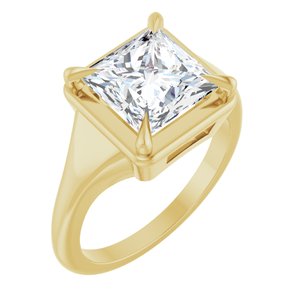 10K Yellow Gold 8x8 mm Square Ring Mounting