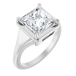 14K X1 White Gold 8x8 mm Square Ring Mounting