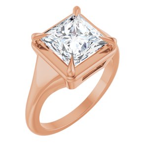 14K Rose Gold 8x8 mm Square Ring Mounting