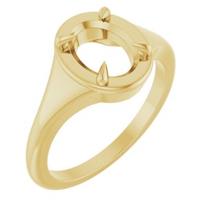 14K Yellow Gold 8.5x6.5 mm Oval Ring Mounting – image 2