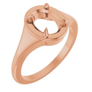 18K Rose Gold 8.5x6.5 mm Oval Ring Mounting – image 2
