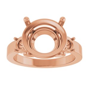 10K Rose Gold 13x11 mm Oval Ring Mounting – image 6