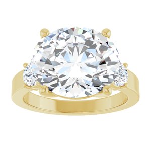 14K Yellow Gold 13x11 mm Oval Ring Mounting – image 5