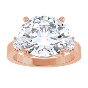 14K Rose Gold 13x11 mm Oval Ring Mounting – image 5