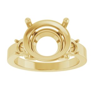 14K Yellow Gold 13x11 mm Oval Ring Mounting – image 6