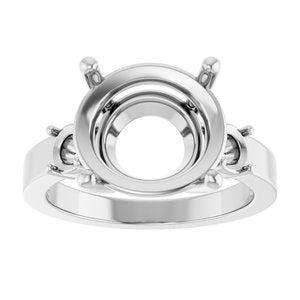 Platinum 13x11 mm Oval Ring Mounting – image 6