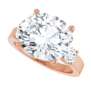 10K Rose Gold 13x11 mm Oval Ring Mounting – image 8