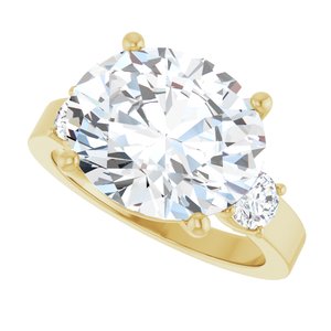 18K Yellow Gold 13x11 mm Oval Ring Mounting – image 8