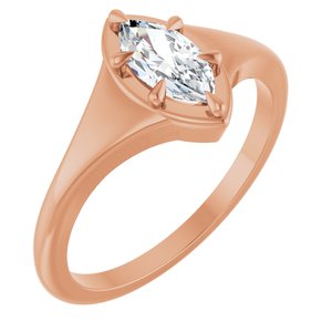10K Rose Gold 8x4 mm Marquise Ring Mounting