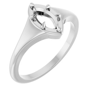 18K White Gold 8x4 mm Marquise Ring Mounting – image 2