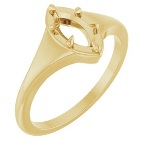 10K Yellow Gold 8x4 mm Marquise Ring Mounting – image 2