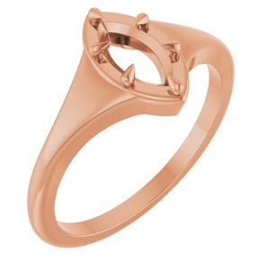 18K Rose Gold 8x4 mm Marquise Ring Mounting – image 2