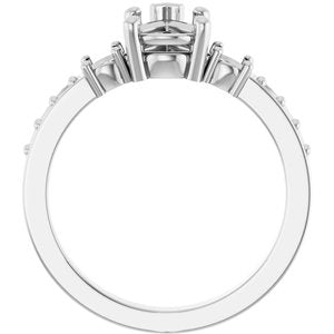 10K White Gold 8x6 mm Pear Ring Mounting – image 4