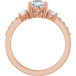 18K Rose Gold 8x6 mm Pear Ring Mounting – image 3