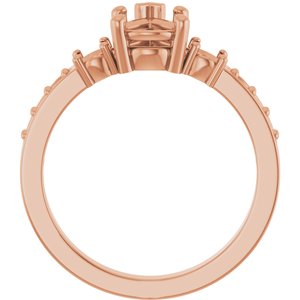 18K Rose Gold 8x6 mm Pear Ring Mounting – image 4