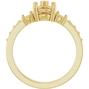 10K Yellow Gold 8x6 mm Pear Ring Mounting – image 4