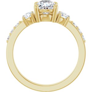 10K Yellow Gold 8x6 mm Pear Ring Mounting – image 3